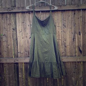 Old Navy Olive Green Ruffle Dress